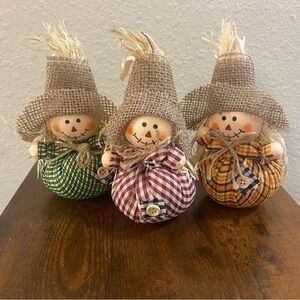Hobby Lobby Plaid Scarecrow Set with Burlap Hats
